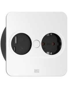 BACHMANN Модул TWIST 2 КВАДРАТЕН с 1х Шуко и USB тип A+C, с кабел 2м, цвят Бял, - B946.205 - Цена | LEDs4economy