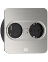 BACHMANN Модул TWIST 2 КВАДРАТЕН с 1х Шуко и USB тип A+C, с кабел 2м, цвят Инокс,  - B946.005