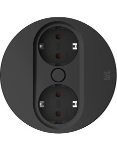 BACHMANN Модул TWIST 2 КРЪГЪЛ с 2х Шуко, с кабел 2м, цвят Черен, - B946.100 - Цена | LEDs4economy