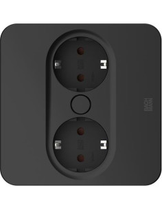 BACHMANN Модул TWIST 2 КВАДРАТЕН с 2х Шуко, с кабел 2м, цвят Черен, - B946.101 - Цена | LEDs4economy