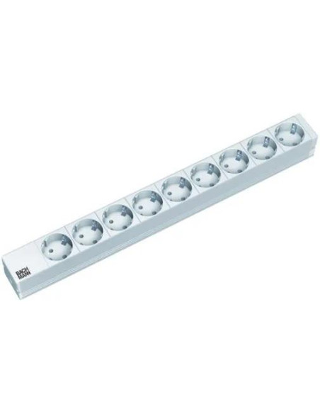 Разклонител PDU 19" 1U 9x ШУКО, кабел 2м и щепсел универсален 16A, Bachmann