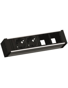 BACHMANN Модул за VENID с 2х Шуко и 2х празни модула, цвят Черен, - B936.007 - Цена | LEDs4economy