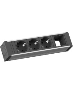BACHMANN Модул за VENID с 3х Шуко и 1х празен модул, цвят Черен, - B936.009 - Цена | LEDs4economy