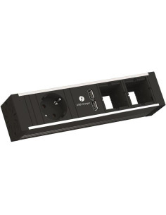 BACHMANN Модул за VENID с 1х Шуко, USB тип A+A и 2х празни модула, цвят Черен, - B936.003 - Цена | LEDs4economy