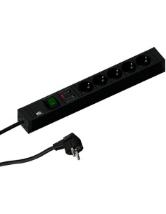 BACHMANN Разклонител ЧЕРЕН 5x2P+E с кабел 2 метра, копче, с SPD арестор CONNECT LINE, - B420.0022 - Цена | LEDs4economy 2