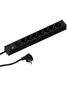 BACHMANN Разклонител ЧЕРЕН 7x2P+E с кабел 2 метра / 3x1.5мм2, копче, CONNECT LINE, - B420.0014 - Цена | LEDs4economy