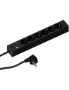 BACHMANN Разклонител ЧЕРЕН 6x2P+E с кабел 2 метра / 3x1.5мм2 CONNECT LINE,  - B420.0018
