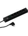 BACHMANN Разклонител ЧЕРЕН 5x2P+E с кабел 2 метра / 3x1.5мм2, копче, CONNECT LINE,  - B420.0013 - 3