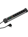BACHMANN Разклонител ЧЕРЕН 6x2P+E с кабел 2 метра, копче, с SPD арестор CONNECTUS, - B330.104 - Цена | LEDs4economy