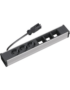 BACHMANN Модул за CONI 6M с 3х Шуко и 3х празни модула, цвят Черен, - B912.006 - Цена | LEDs4economy
