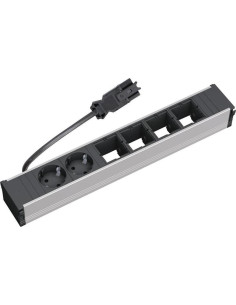 BACHMANN Модул за CONI 6M с 2х Шуко и 4х празни модула, цвят Черен, - B912.005 - Цена | LEDs4economy