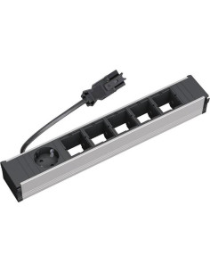 BACHMANN Модул за CONI 6M с 1х Шуко и 5х празни модула, цвят Черен, - B912.004 - Цена | LEDs4economy
