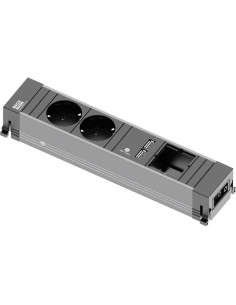 BACHMANN Модул за TOP FRAME или CONFERENCE 4M с 2х Шуко, USB тип A+A и 1х празен модул, цвят Черен, - B909.0056 - Цена | LEDs4ec