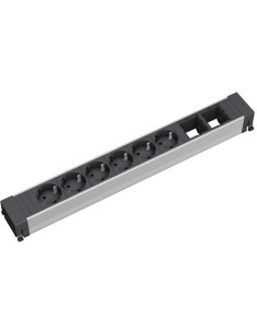 BACHMANN Модул за TOP FRAME или CONFERENCE 8M с 6х Шуко и 2х празни модула, цвят Черен, - B909.009 - Цена | LEDs4economy