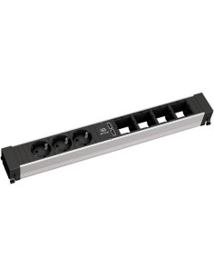 BACHMANN Модул за TOP FRAME или CONFERENCE 8M с 3х Шуко, USB тип A+A и 4х празни модула, цвят Черен, - B909.0057 - Цена | LEDs4e