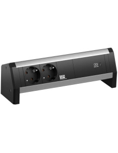 BACHMANN Модул DESK 1 с 2х Шуко и USB тип C Power Delivery 60W, цвят Черен, - B902.0813 - Цена | LEDs4economy