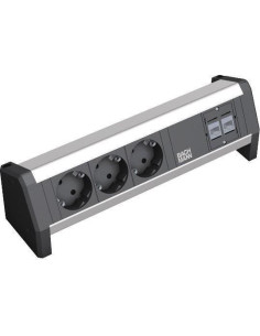 BACHMANN Модул DESK 1 с 3х Шуко и 2х RJ45 Cat.6A STP, цвят Черен, - B339.1004 - Цена | LEDs4economy