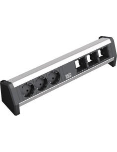 BACHMANN Модул DESK 1 с 3х Шуко и 3х празни модула, цвят Черен, - B902.002 - Цена | LEDs4economy 2