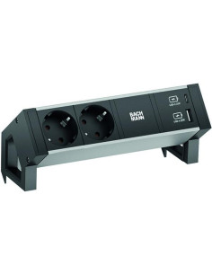 BACHMANN Модул DESK 2 ALU с 2х Шуко и USB тип A+C, цвят Черен, - B937.301 - Цена | LEDs4economy