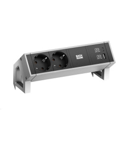 BACHMANN Модул DESK 2 с 2х Шуко и USB тип A+C, цвят Инокс, - B902.901 - Цена | LEDs4economy