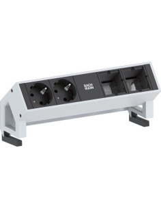BACHMANN Модул DESK 2 с 2х Шуко и 2х празни модула, цвят Бял, - B902.211 - Цена | LEDs4economy