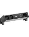 BACHMANN Модул DESK 2 ALU с 2х Шуко, USB тип A+C и 1х празен модул, цвят Черен, - B937.304 - Цена | LEDs4economy