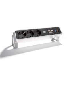 BACHMANN Модул DESK 2 с 3х Шуко, 2xRJ45 Cat.6, USB 3.0 и HDMI, цвят Инокс, - B902.502 - Цена | LEDs4economy