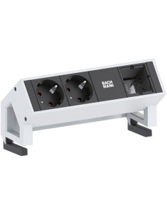 BACHMANN Модул DESK 2 с 2х Шуко и 1х празен модул, цвят Бял, - B902.203 - Цена | LEDs4economy