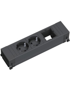 BACHMANN Модул за POWER FRAME PVC 3M с 2х Шуко и 1х празен модул, цвят Черен, - B916.060 - Цена | LEDs4economy