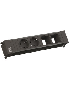 BACHMANN Модул за POWER FRAME PVC 4M с 2х Шуко и 2х празни модула, цвят Черен, - B916.0601 - Цена | LEDs4economy