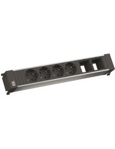 BACHMANN Модул за POWER FRAME 6M с 4х Шуко и 2х празни модула, цвят Черен, - B916.030 - Цена | LEDs4economy