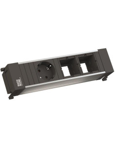 BACHMANN Модул за POWER FRAME 3M с 1х Шуко и 2х празни модула, цвят Черен, - B916.001 - Цена | LEDs4economy