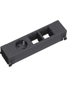 BACHMANN Модул за POWER FRAME PVC 3M с 1х Шуко и 2х празни модула, цвят Черен, - B916.061 - Цена | LEDs4economy