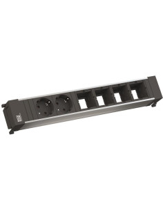 BACHMANN Модул за POWER FRAME 6M с 2х Шуко и 4х празни модула, цвят Черен, - B916.025 - Цена | LEDs4economy