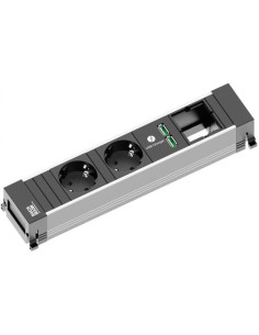 BACHMANN Модул за POWER FRAME 4M с 2х Шуко, USB тип A+C и 1х празен модул, цвят Черен, - B916.504 - Цена | LEDs4economy