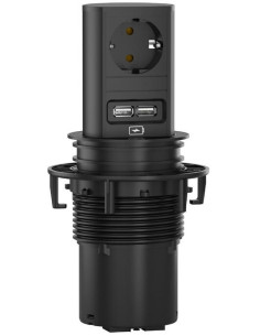 BACHMANN Модул ELEVATOR с 1х Шуко и USB тип A+A, с кабел 2м, цвят Черен, - B928.0177 - Цена | LEDs4economy