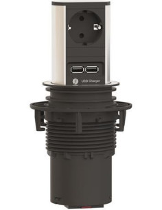 BACHMANN Модул ELEVATOR с 1х Шуко и USB тип A+A, с кабел 2м, цвят Инокс, - B928.017 - Цена | LEDs4economy
