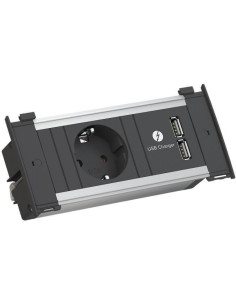 BACHMANN Модул за KAPSA XS с 1х Шуко и USB тип A+A, с кабел 2м, цвят Черен, - B927.201 - Цена | LEDs4economy
