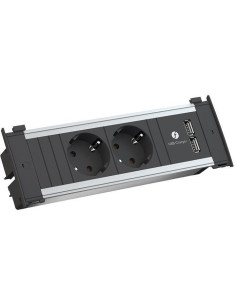 BACHMANN Модул за KAPSA S с 2х Шуко и USB тип A+A, цвят Черен, - B927.051 - Цена | LEDs4economy