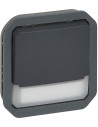 Legrand Бутон NO/NC с подсветка 12V и етикет механизъм цвят Антрацит IP55 Plexo New - 069814L - Цена | LEDs4economy