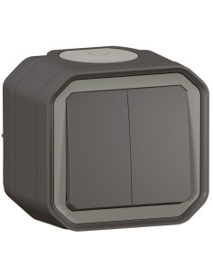 Legrand Сериен ключ/бутон моноблок за открит монтаж цвят Антрацит IP55 Plexo New - 069775L - Цена | LEDs4economy