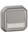 Legrand Бутон NO/NC с подсветка 12V и етикет моноблок за скрит монтаж цвят Сив IP55 Plexo New - 069824L - Цена | LEDs4economy