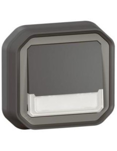 Legrand Бутон NO/NC с подсветка 12V и етикет моноблок за скрит монтаж цвят Антрацит IP55 Plexo New - 069854L - Цена | LEDs4econo