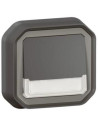 Legrand Бутон NO/NC с подсветка 12V и етикет моноблок за скрит монтаж цвят Антрацит IP55 Plexo New - 069854L - Цена | LEDs4econo