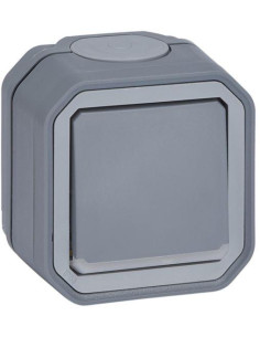 Legrand Девиаторен ключ с подсветка моноблок за открит монтаж цвят Сив IP55 Plexo New - 069713L - Цена | LEDs4economy