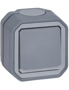 Legrand Двуполюсен ключ с индикатор моноблок за открит монтаж цвят Сив IP55 Plexo New - 069726L - Цена | LEDs4economy