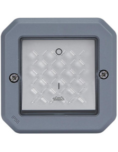 Legrand Двуполюсен ключ 16А с индикатор механизъм цвят Сив IP55 Plexo New - 069528L - Цена | LEDs4economy