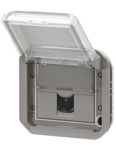 Legrand Розетка RJ45 cat.6A STP механизъм цвят Сив IP55 Plexo New - 069559L - Цена | LEDs4economy