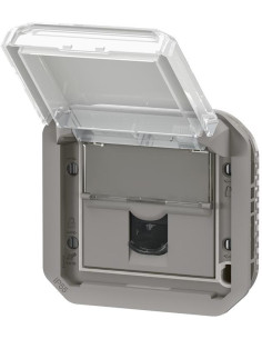 Legrand Розетка RJ45 cat.6 FTP механизъм цвят Сив IP55 Plexo New - 069569L - Цена | LEDs4economy