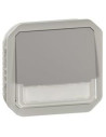 Legrand Бутон NO/NC с подсветка 12V и етикет механизъм цвят Сив IP55 Plexo New - 069544L - Цена | LEDs4economy